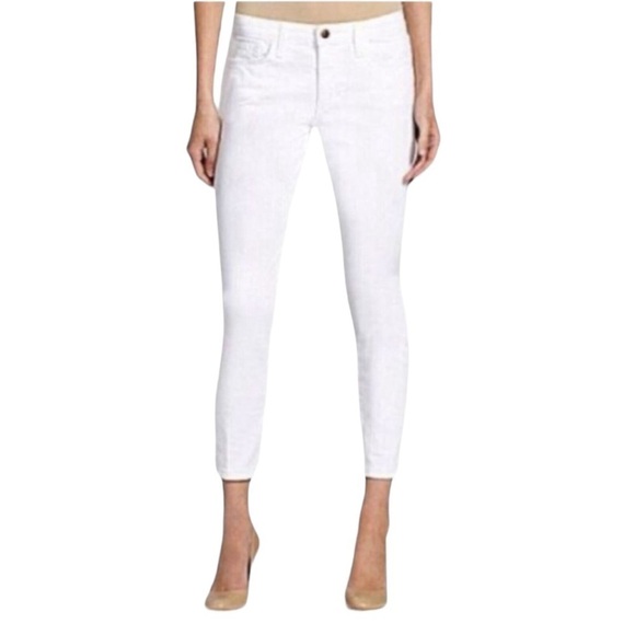 Joe’s Jeans The Icon Crop Mid Rise Skinny Crop Jeans White Sz 25 Ankle - Picture 1 of 13